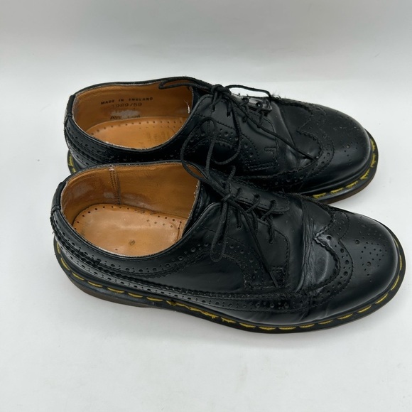 RARE Vtg Dr Martens 3989 Made in England Wingtip Black Brogues Oxfords Chunky - Picture 5 of 12